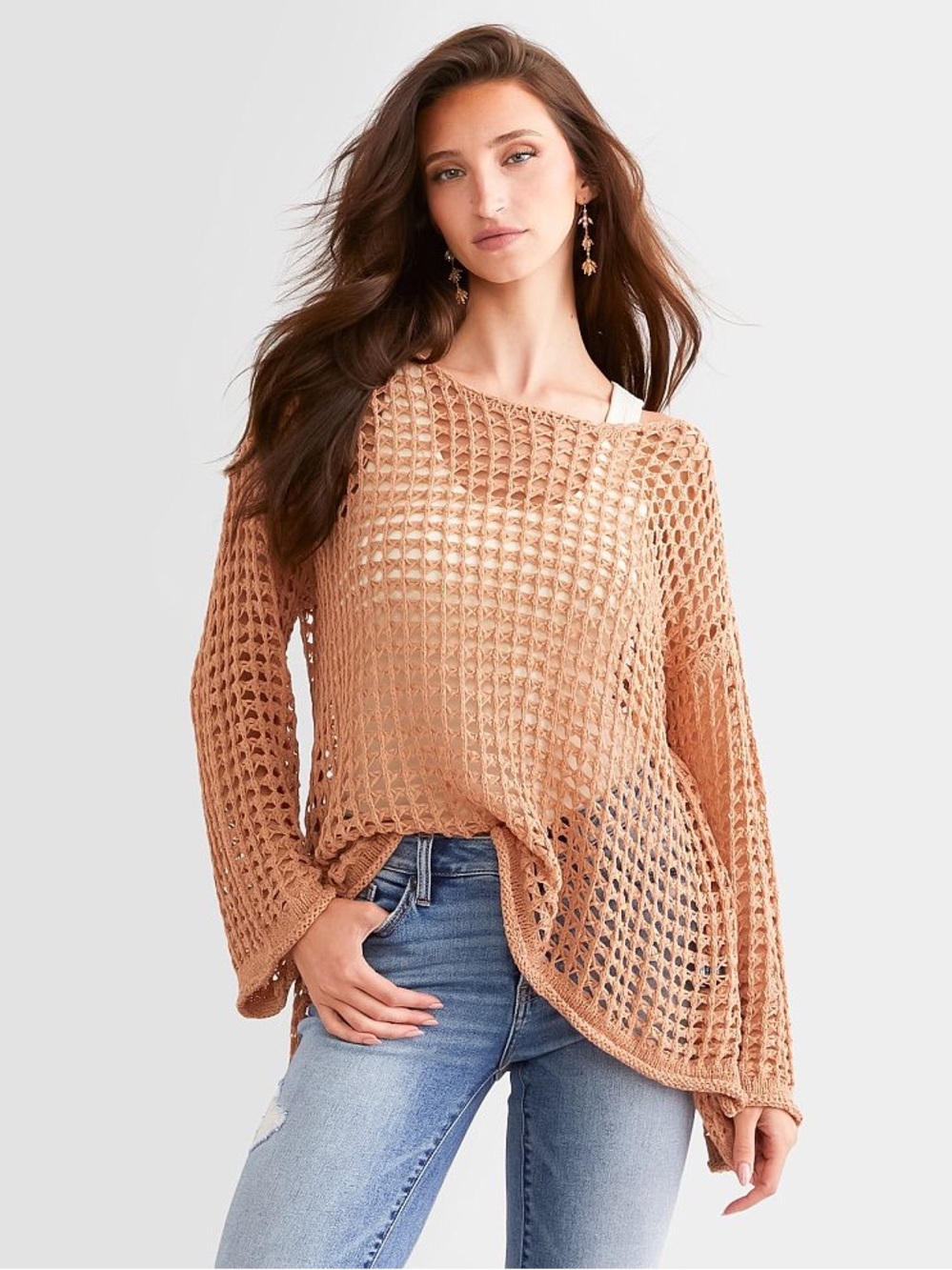 POL clothing Tape Yarn Sweater